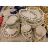 A Myott Rialto part tea and dinner service, to include teacups and saucers, gravy boat, dinner plate