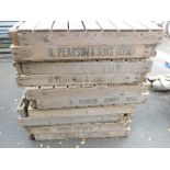 Ten potato crates marked for H Pearson & Sons Cowbit (1953).