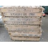 Ten potato crates marked for H Pearson & Sons Cowbit (1953).