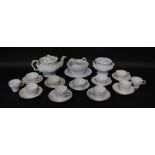 A Staffordshire early 19thC sprig moulded lilac tea service, comprising teapot, sucrier with cover,