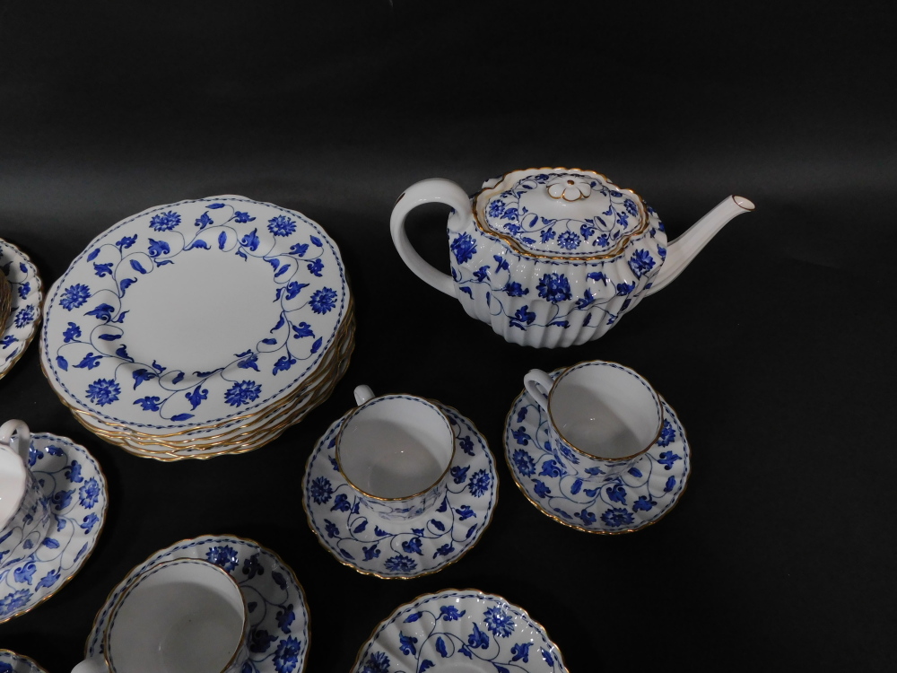 A Spode blue and white porcelain part tea service decorated in the Colonel pattern, comprising teapo - Image 2 of 4