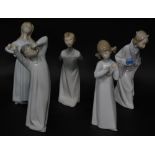 Five Lladro porcelain figures of children, the tallest 22cm high.