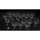 A part suite of Kosta Boda Swedish table glass ware, comprising six red and six white wine glasses,