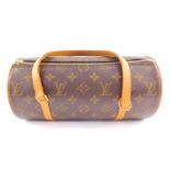 A Louis Vuitton monogram canvas Papillon handbag, with tan leather trim and handle, stamped to inter