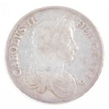 A Charles II silver crown 1672.