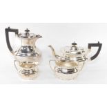 A Rockingham plate electro plated four piece London shape tea set, comprising teapot, covered hot wa