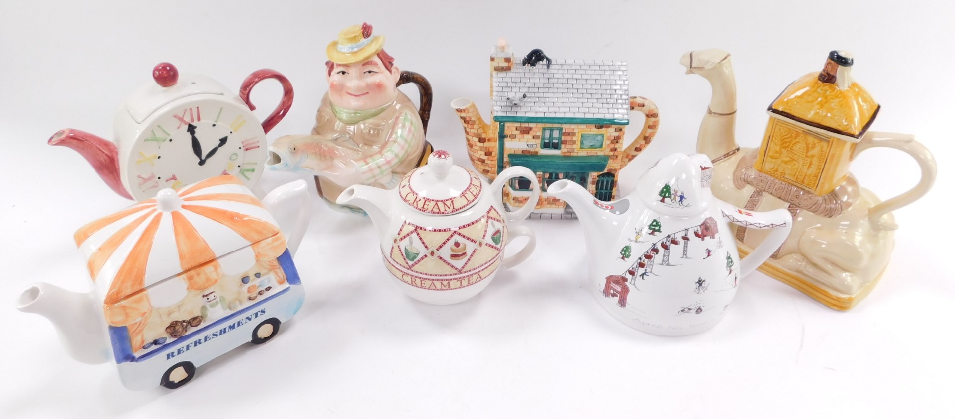 A group of character teapots, comprising a Tony Wood camel teapot., Angler teapot., Arthur Wood Crea - Image 2 of 4