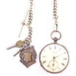 A Victorian gentleman's silver cased pocket watch by F Searing of London, open faced, key wind, circ