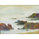 John Thornton (British, 20thC). Seascape, oil on canvas, signed, dated '86, 29cm high, 39cm wide.