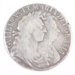 A William & Mary silver half crown 1689.