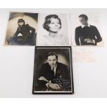 Three autographed photographs, of Phyllis Calvert, Louis Jourdan, and Lew Grade, together with a pho