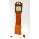 Samuel Deacon, Barton. A George III mahogany and oak long case clock, the square enamel dial painted