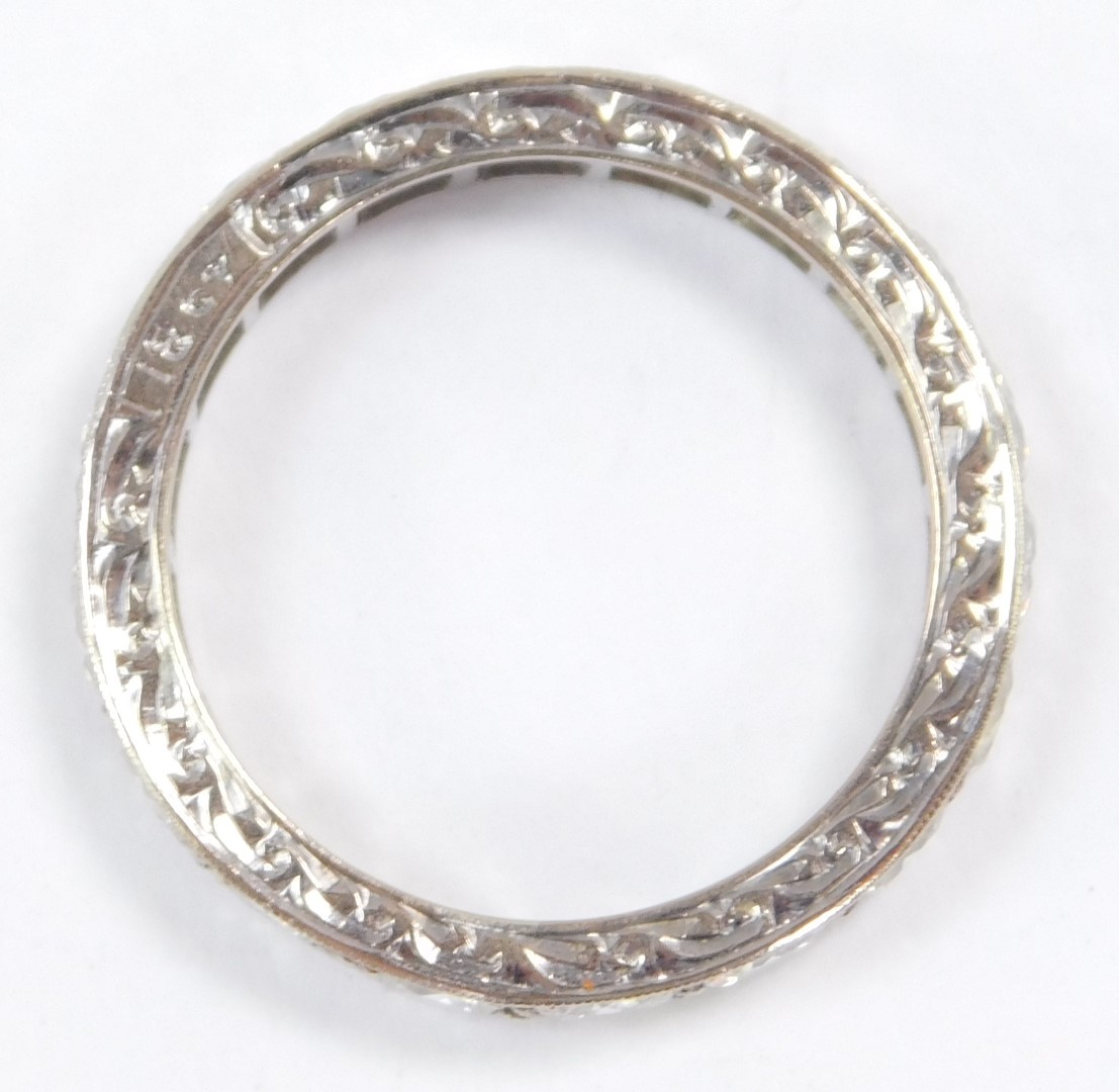 A diamond full eternity ring, set in white metal, stamped 18ct, approx 2.25cts, size P, 5.3g. - Image 3 of 3
