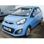 A Kia Picanto 1.0, Registration AE14 XWY, first registered 01/03/2014, five door hatch back, petrol,