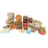 A group of early 20thC advertising tins, to include Tea., Sugar., Biscuits., and Sweets storage jars