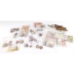 Coins and bank notes, predominantly foreign, to include East African Currency Board, Indian notes, F