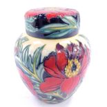 A Moorcroft pottery ginger jar and cover decorated in the Tree Peony pattern, c2004, painted and imp