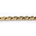 A 9ct gold double S link neck chain, on a snap clasp, 21g, 41cm long.