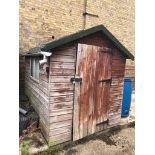 An 8ft x 6ft apex garden shed. Buyer to dismantle and collect from a property in the village of Thur