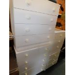 A white melamine part bedroom suite. (4)