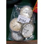 Four pocket watches, in silver plated cases.