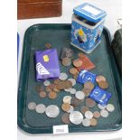 GB pre decimal coinage, to include one penny, Churchill crown, farthings, two shillings, etc. (1 tra