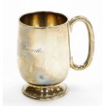 A silver child's tankard, with engraving Timothy William Howarth April 3rd 1952, Birmingham 1946, 3o