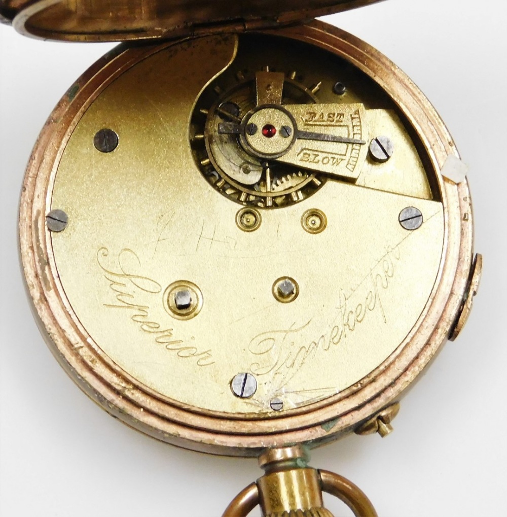 Two pocket watches, to include a Hunter AWW and Co Waltham gold plated pocket watch, and a Bradford - Image 2 of 3