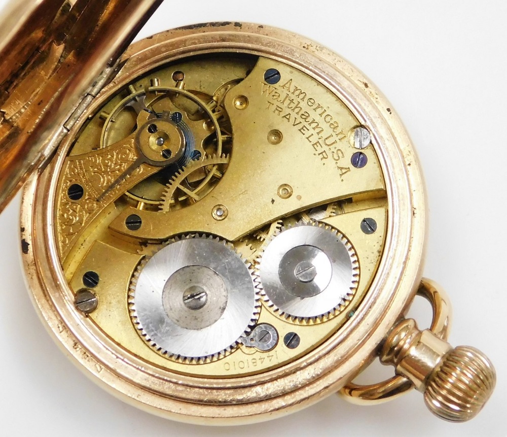 A collection of eleven pocket watches, to include seven gold plated examples by Elgin, Dennison, Wal - Image 7 of 23