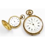 Two pocket watches, to include a Hunter AWW and Co Waltham gold plated pocket watch, and a Bradford