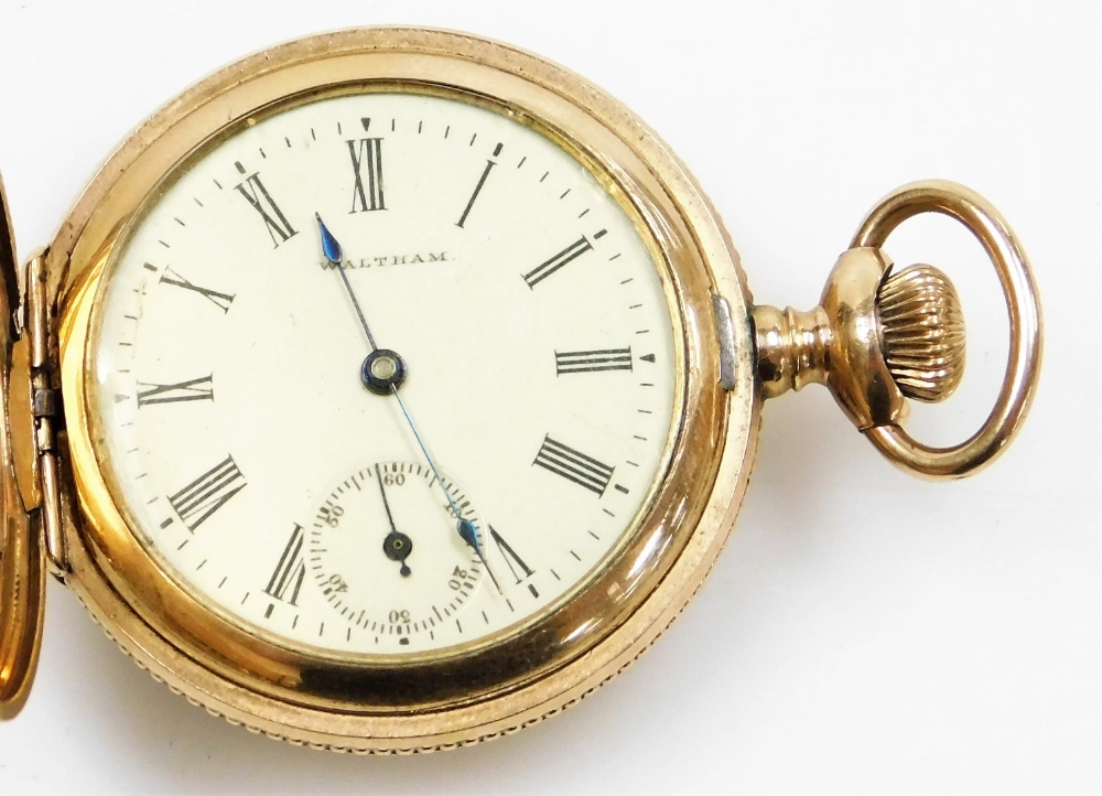 A collection of eleven pocket watches, to include seven gold plated examples by Elgin, Dennison, Wal - Image 22 of 23