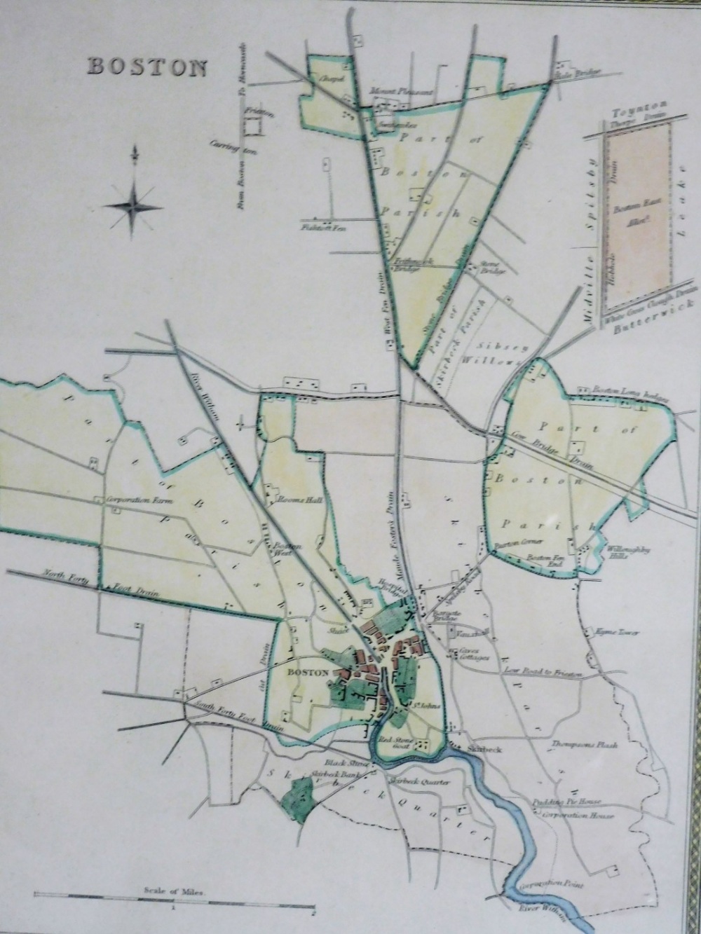 Various framed maps, to include map of Cambridgeshire, Lindsey and Kesteven, Norfolk, town plan of B - Bild 6 aus 8