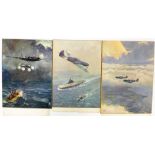 Three aviation prints, to include The Souvenir of Vicars Warwick The Sea Shall Not Have Them with pr