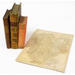 Lincolnshire interest ephemera, a Lincolnshire map, History of The County of Lincoln leather bound b