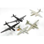 Five painted aviation industry airplane models, to include the TW twin jet naval, the Focke Wulf FW