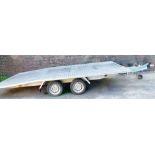 A Jupiter car transporter trailer, 2700kg, model GA1500, SZRBR2000K 0012210, with retail stamp from