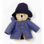A Gabrielle Designs Limited miniature Paddington bear, with blue duffle coat and navy blue hat, 20cm