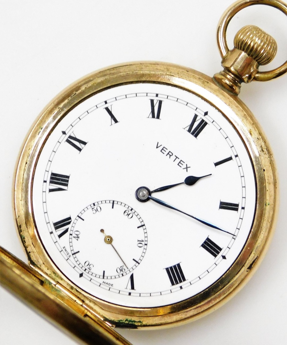 A collection of eleven pocket watches, to include seven gold plated examples by Elgin, Dennison, Wal - Image 16 of 23