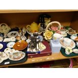 Various ceramics and effects, collectors plates, novelty salt and pepper pots, small quantity of cre