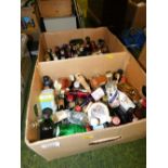 Various alcohol miniatures, to include bowls, Malibu, Kirsch Pur, etc. (2 boxes)