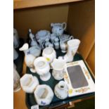 A group of Aynsley Cottage Garden china, to include vases, wellington boots and frames. (2 trays)