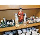 Various ceramics and effects, Wade Whimsie figures, a Carltonware Beefeater Yeoman's empty Whisky de