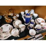 Various part dinner wares, to include Crown Staffordshire part floral tea service, lustre ware part