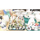 Decorative china and effects, Sylvac 1195 squirrel handled jug, green glazed jug, highland cow, Char