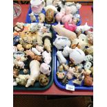 Various pig ornaments. (3 trays)