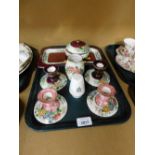 A group of Maling lustre wares, to include candle stands, part dressing table sets, etc.