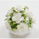 A Coalport white rose flower group, 16cm high.