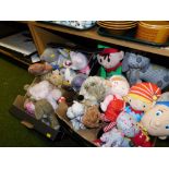 A quantity of soft toys, to include Noddy, teddy bears, etc. (2 boxes)