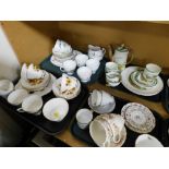 Various cups and saucers, part teawares, etc., to include a Spode Shanghai trio set, Royal Sutherlan