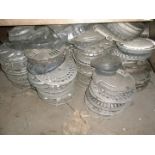 A quantity of plastic wheel trims and five engines, etc., for Montego, Ford, etc. All situated in ma
